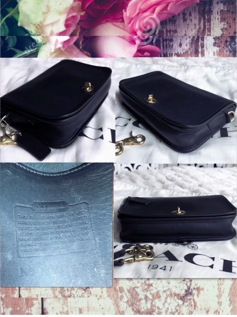 VINTAGE COACH BLACK PENNY CROSSBODY BAG 9755 - Picture 15 of 17
